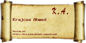 Krajcsa Ahmed névjegykártya